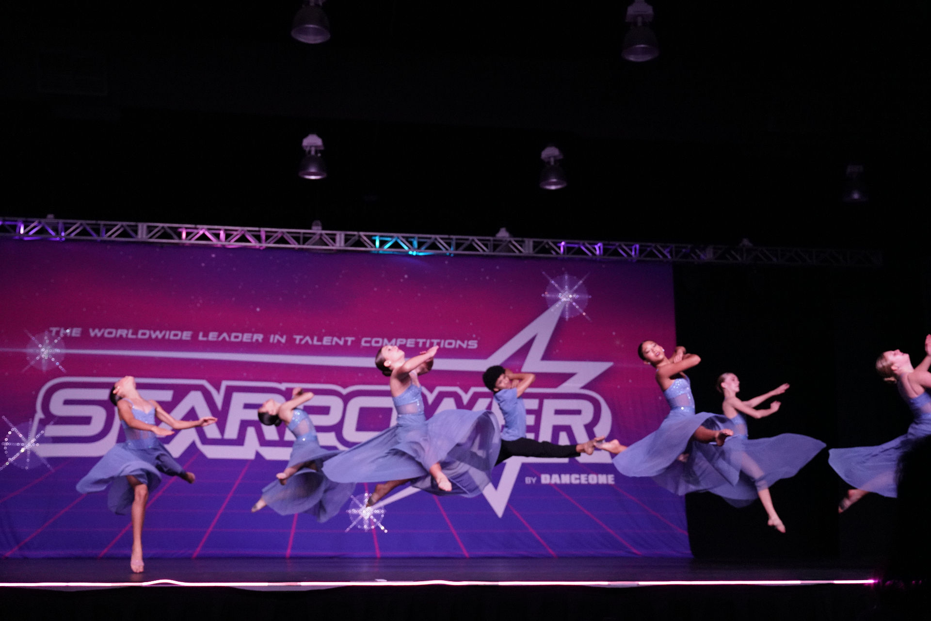 Company dancers rehearsing a competition routine