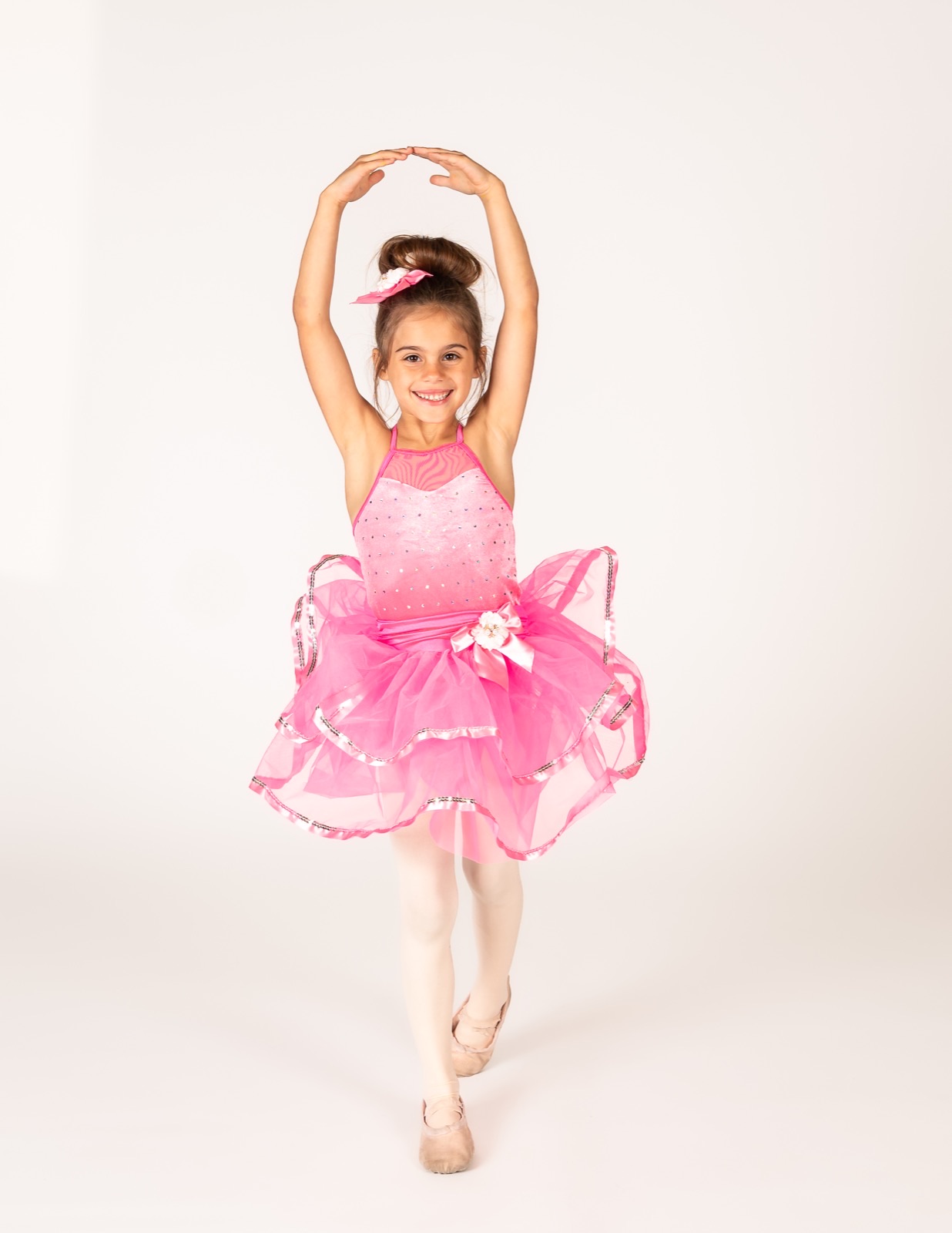 Seven to nine year old dancer in a ballet and tap class portrait